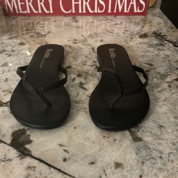 ROHB By Joyce AzIra Size 5.5 New Without Tags Black Flat Sandals - Picture 2 of 5